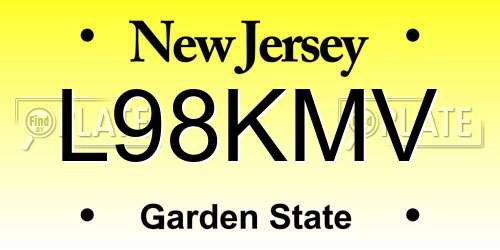 L98KMV New Jersey License Plate