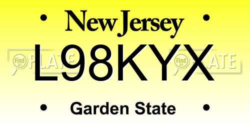 L98KYX New Jersey License Plate