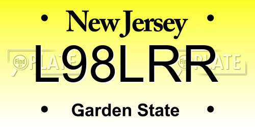 L98LRR New Jersey License Plate