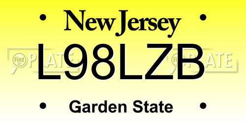 L98LZB New Jersey License Plate