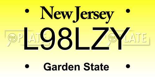 L98LZY New Jersey License Plate