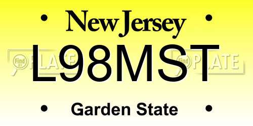 L98MST New Jersey License Plate