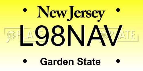 L98NAV New Jersey License Plate