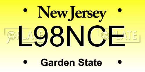 L98NCE New Jersey License Plate