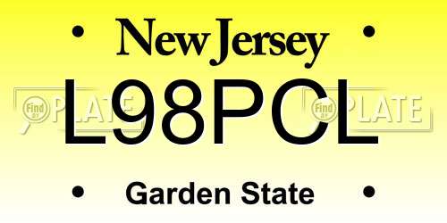 L98PCL New Jersey License Plate