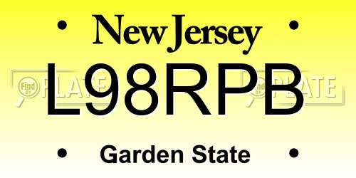 L98RPB New Jersey License Plate