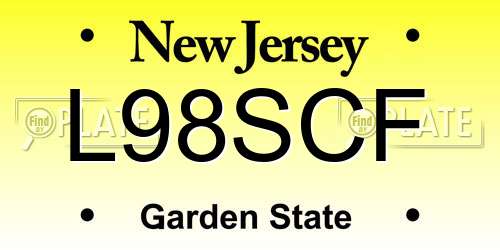 L98SCF New Jersey License Plate