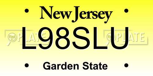 L98SLU New Jersey License Plate