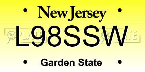 L98SSW New Jersey License Plate