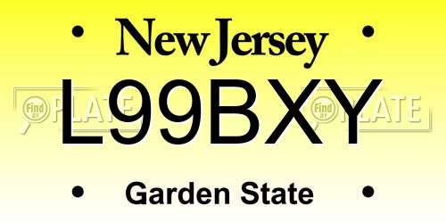 L99BXY New Jersey License Plate