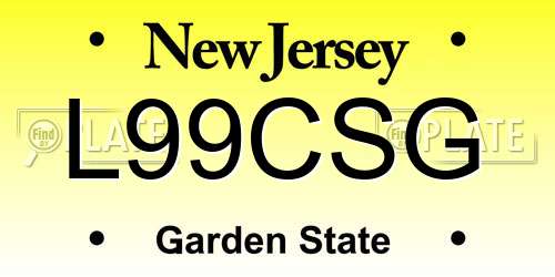 L99CSG New Jersey License Plate