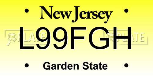 L99FGH New Jersey License Plate