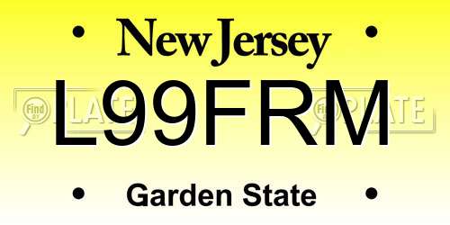 L99FRM New Jersey License Plate