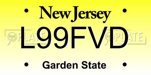 L99FVD New Jersey License Plate