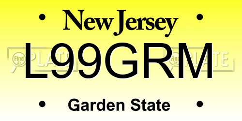 L99GRM New Jersey License Plate