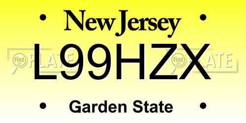 L99HZX New Jersey License Plate