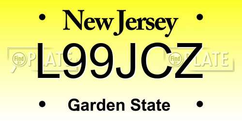 L99JCZ New Jersey License Plate
