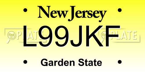 L99JKF New Jersey License Plate
