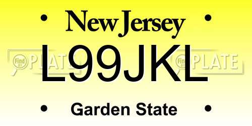 L99JKL New Jersey License Plate