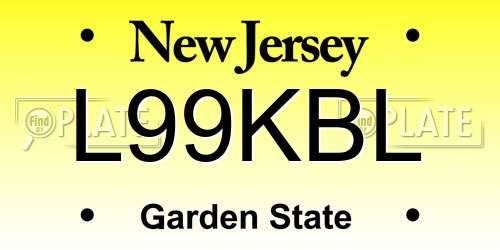 L99KBL New Jersey License Plate