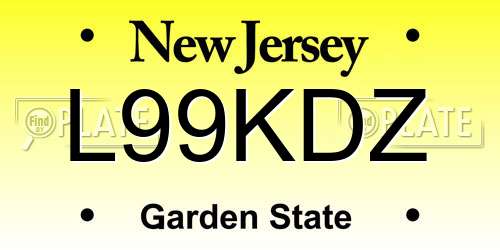 L99KDZ New Jersey License Plate