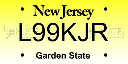 L99KJR New Jersey License Plate