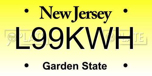 L99KWH New Jersey License Plate