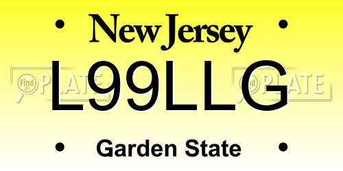 L99LLG New Jersey License Plate