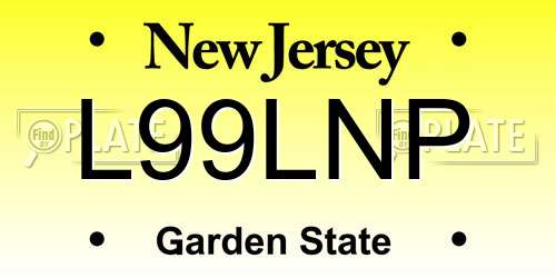 L99LNP New Jersey License Plate