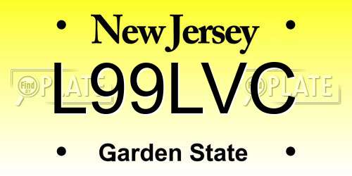 L99LVC New Jersey License Plate