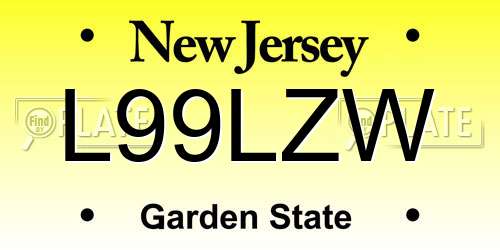 L99LZW New Jersey License Plate
