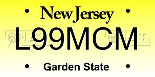 L99MCM New Jersey License Plate