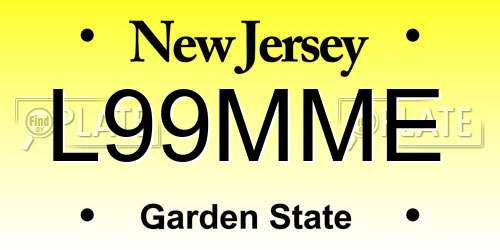 L99MME New Jersey License Plate