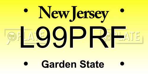 L99PRF New Jersey License Plate