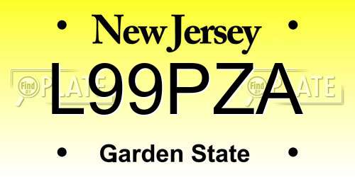 L99PZA New Jersey License Plate