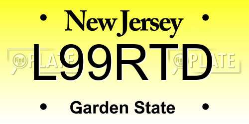 L99RTD New Jersey License Plate
