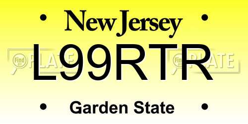 L99RTR New Jersey License Plate