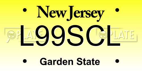 L99SCL New Jersey License Plate