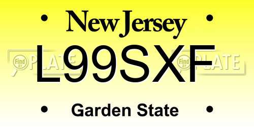 L99SXF New Jersey License Plate