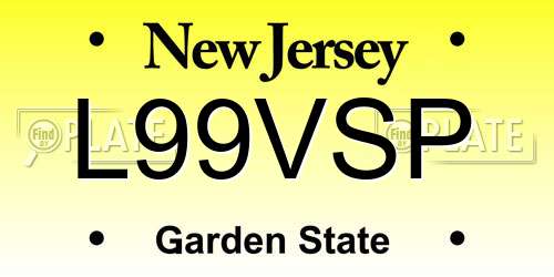 L99VSP New Jersey License Plate