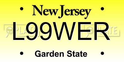 L99WER New Jersey License Plate