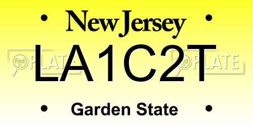 LA1C2T New Jersey License Plate