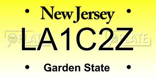 LA1C2Z New Jersey License Plate