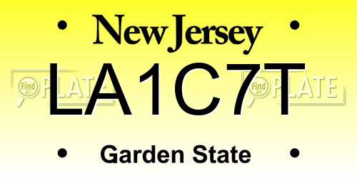 LA1C7T New Jersey License Plate