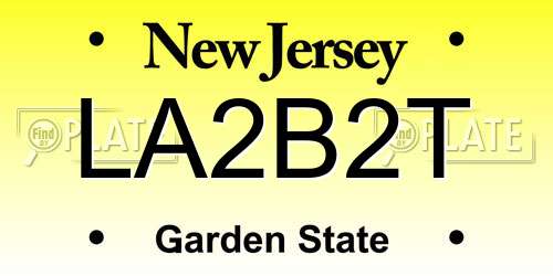LA2B2T New Jersey License Plate