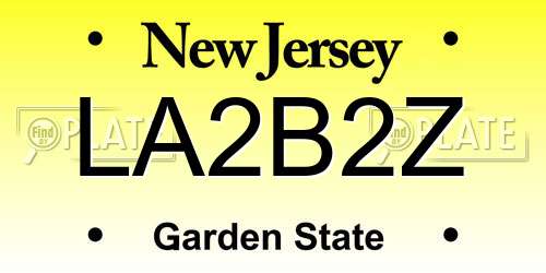 LA2B2Z New Jersey License Plate