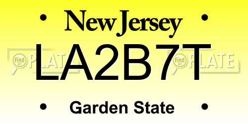 LA2B7T New Jersey License Plate