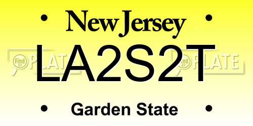 LA2S2T New Jersey License Plate