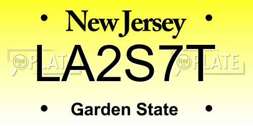 LA2S7T New Jersey License Plate