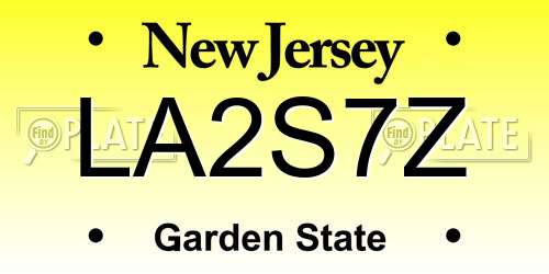 LA2S7Z New Jersey License Plate